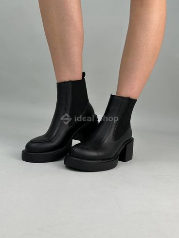 Foto Czarne skórzane buty damskie na cały sezon 8919д/41 1