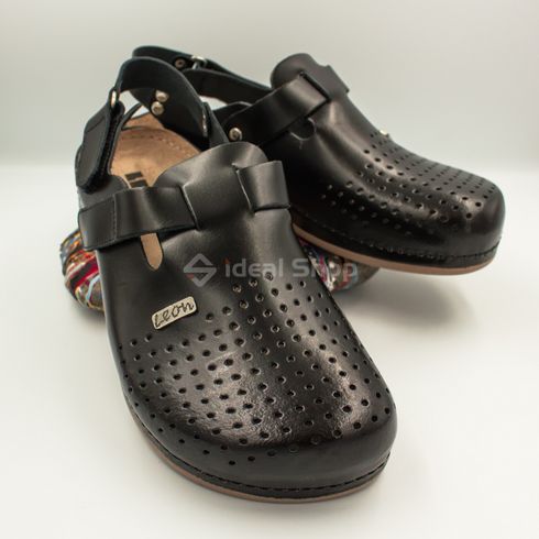 Фото Мужские сандалии сабо кожаные Leon 701M 701M-black 19