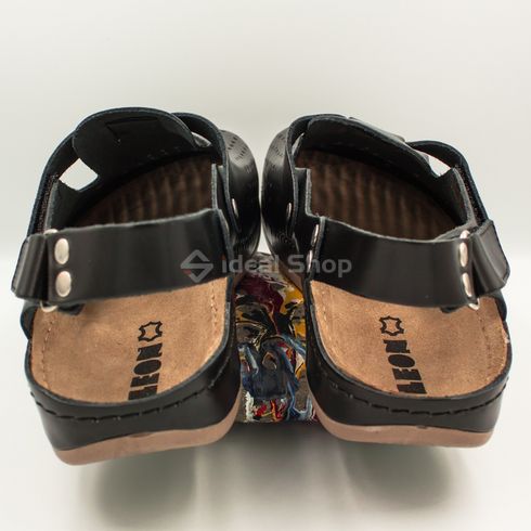 Фото Мужские сандалии сабо кожаные Leon 701M 701M-black 15