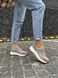 Кросівки жіночі шкіра флотар бежевого кольору зі вставками замші 41 (25.5 см)