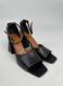 Damskie skórzane sandały w kolorze czarnym 38 (24.5-25 cm)