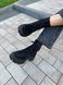 Damskie zamszowe czarne buty zimowe z niską cholewką 35 (23 cm)
