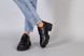 Туфлі жіночі шкіряні чорного кольору на шнурках