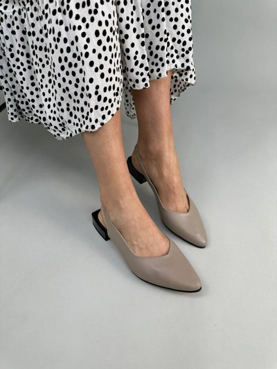 Foto Damskie skórzane sandały w kolorze cappuccino 5601/40 1