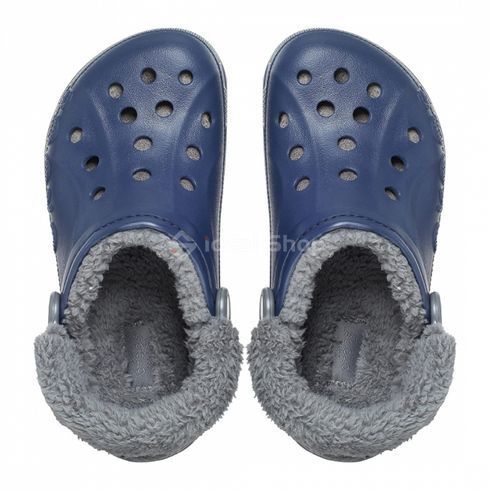 Крокси Baya Lined Fuzz Strap Navy/Grey, розмір 36