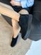 Лофери жіночі замшеві чорного кольору на чорній підошві зимові 40 (26 см)