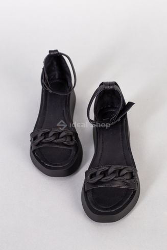 Фото Босоножки женские кожаные черные с цепочкой закрытая пятка 5575-1/40 10
