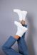 Białe skórzane buty damskie ze sznurowadłami i zamkiem, na koturnie 41 (26.5 cm)