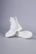 Białe skórzane buty damskie ze sznurowadłami i zamkiem, na koturnie 41 (26.5 cm)