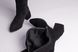 Ботфорты женские замшевые черного цвета с обтянутым каблуком зимние