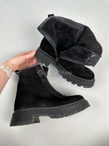 Фото Ботинки женские замшевые черные зимние 6502-1з/36 12