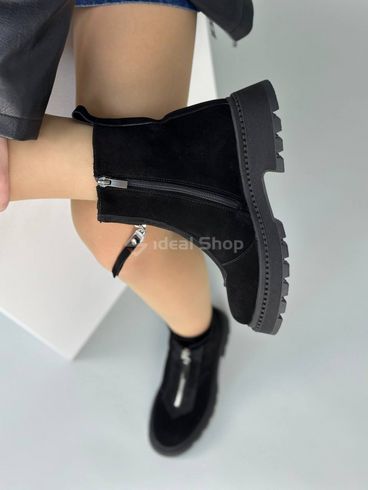 Фото Ботинки женские замшевые черные зимние 6502-1з/36 4