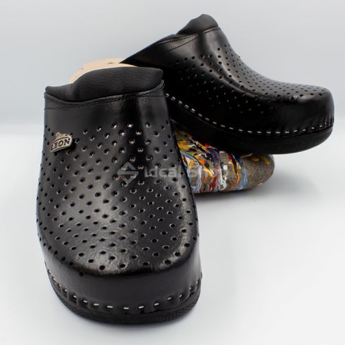 Фото Женские тапочки сабо кожаные Leon Klasik I, PU100, черные PU100-black-37 22