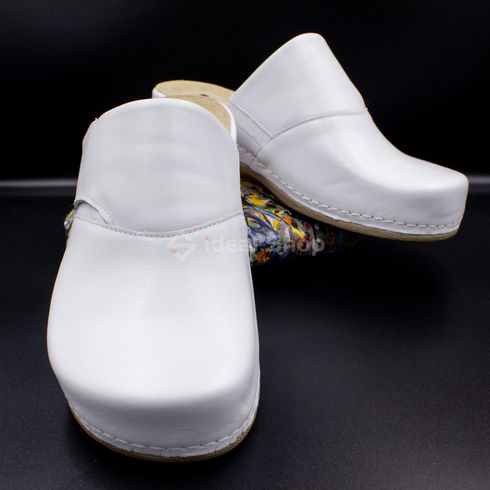 Женские тапочки сабо кожаные Leon Aurora I, 2019, размер 36, белые