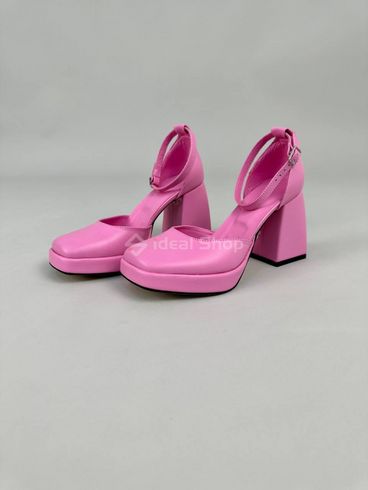 Туфли женские кожаные розового цвета на каблуке 36 (23,5 см)