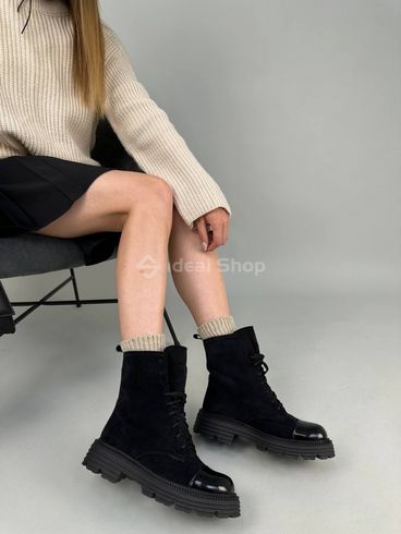 Фото Ботинки женские замшевые черные зимние 5521-1з/40 5