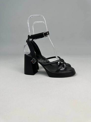 Фото Босоножки женские кожаные черные на каблуках 4502/36 11