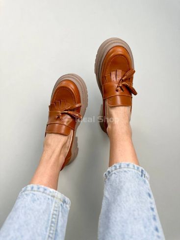Туфлі жіночі шкіряні руді 40 (26 см)