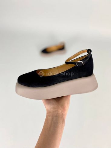 Туфлі жіночі замшеві чорного кольору на платформі 38 (24-24.5 см)