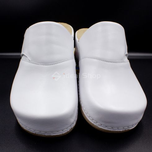 Женские тапочки сабо кожаные Leon Aurora I, 2019, размер 39, белые