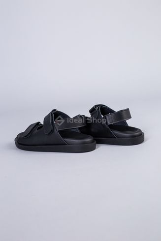 Фото Босоножки женские кожаные черные на липучках 5945/40 13