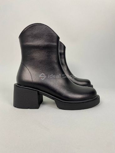 Foto Skórzane czarne buty zimowe damskie z czarną podeszwą 8905-4з/36 12