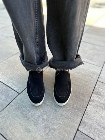 Czarne zamszowe loafersy damskie ze skórzaną podszewką 36 (24 cm)