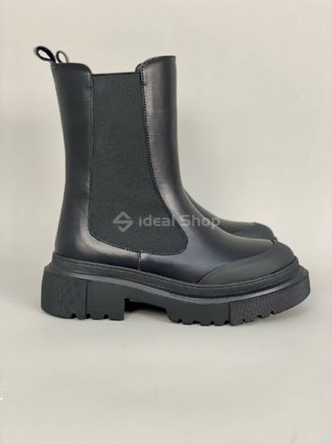 Foto Damskie skórzane buty zimowe Chelsea w kolorze czarnym 6613з/36 14
