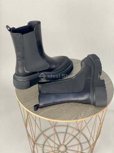 Foto Damskie skórzane buty zimowe Chelsea w kolorze czarnym 6613з/36 17