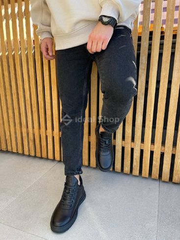Фото Ботинки мужские кожаные черные зимние 7202з/41 12