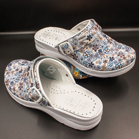 Фото Женские кожаные сабо Adaco 812sr blue flowers 36р 812sr-blue flowers-40 18