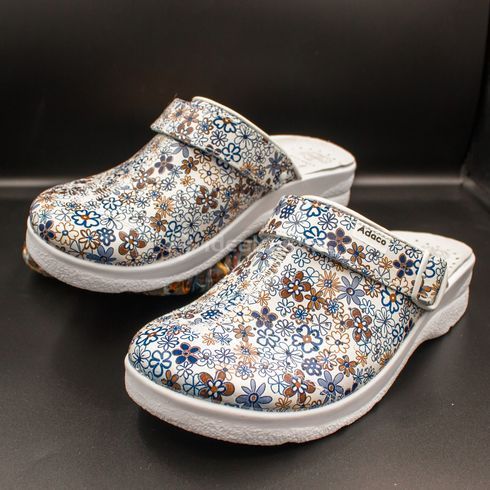 Фото Женские кожаные сабо Adaco 812sr blue flowers 36р 812sr-blue flowers-40 7