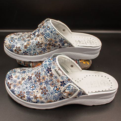 Фото Женские кожаные сабо Adaco 812sr blue flowers 36р 812sr-blue flowers-40 10