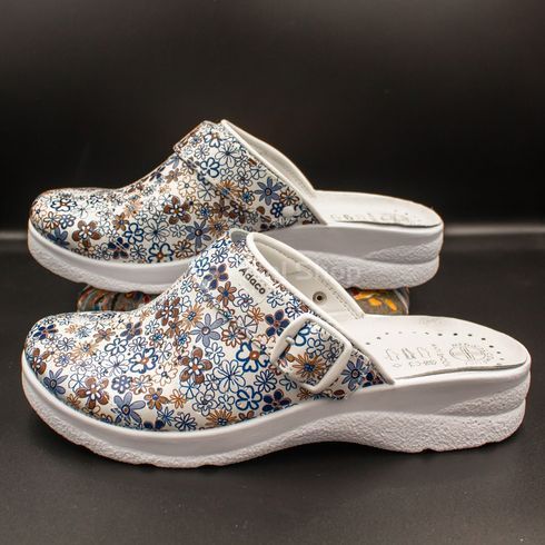 Фото Женские кожаные сабо Adaco 812sr blue flowers 36р 812sr-blue flowers-40 9