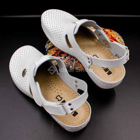 Фото Женские сабо кожаные Leon 951, белые 951-white-38 12