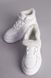 Черевики жіночі шкіряні білі на шнурках на товстій підошві зимові