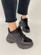 Skórzane sneakersy zimowe damskie czarne z zamszową wstawką 36 (23 cm)