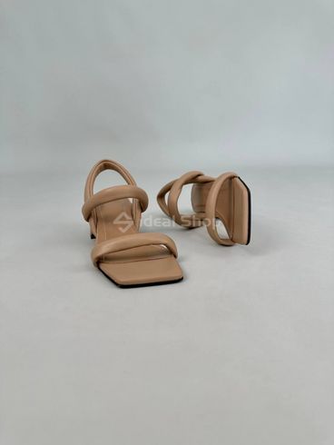 Foto Damskie skórzane karmelowe sandały na obcasie 4404-1/39 12