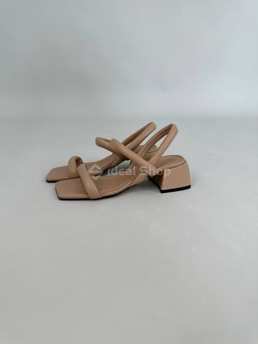 Foto Damskie skórzane karmelowe sandały na obcasie 4404-1/39 9