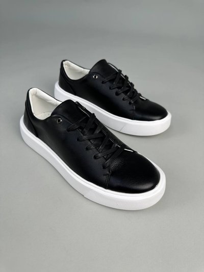 Sneakersy męskie skórzane czarne 42 (27,5 cm)