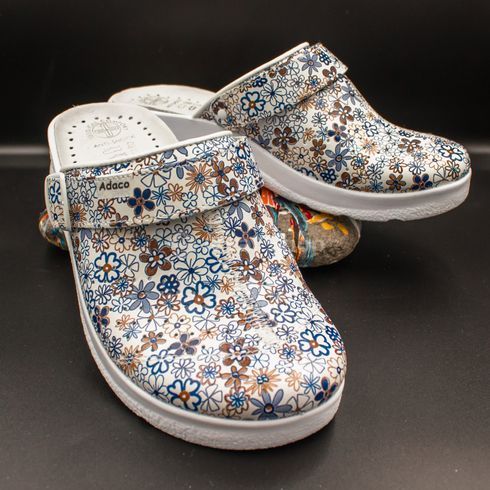Фото Женские кожаные сабо Adaco 812sr blue flowers 812sr-blue flowers-41 20