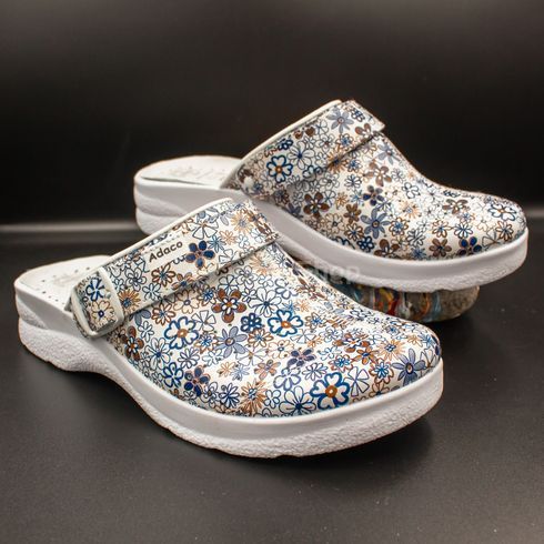 Фото Женские кожаные сабо Adaco 812sr blue flowers 812sr-blue flowers-41 3