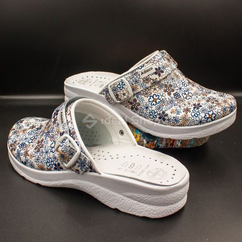 Фото Женские кожаные сабо Adaco 812sr blue flowers 812sr-blue flowers-41 17