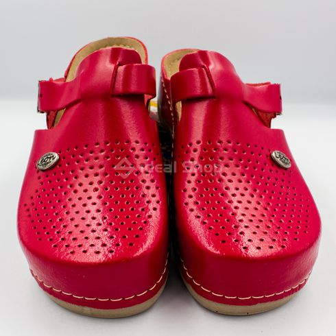 Жіночі тапочки сабо шкіряні Leon Lana, 900, розмір 36, червоні