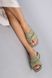Шльопанці жіночі шкіряні кольору хакі на невеликих підборах 36 (23,5 см)