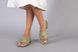 Шльопанці жіночі шкіряні кольору хакі на невеликих підборах 36 (23,5 см)