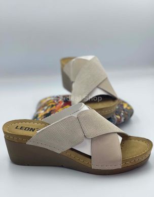Фото Босоніжки жіночі шкіряні Leon 1008, beige, 36 1008-beige 2