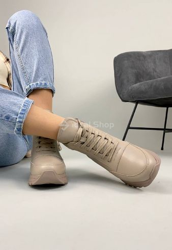 Кросівки жіночі шкіряні бежеві демісезонні 36 (23,5 см)
