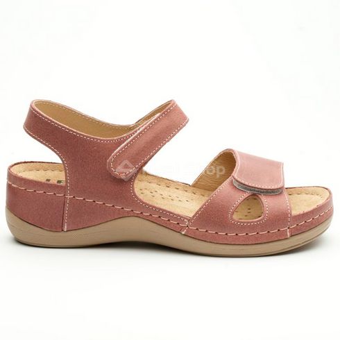 Foto Skórzane sandały damskie Leon Beti 935, różowe 935-pink 2