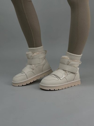 Buty Ugg damskie skórzane w kolorze mlecznym z zapięciem na rzepy 36 (23,5 cm)